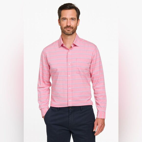 Alan Paine Striped Button Down Shirt NWT